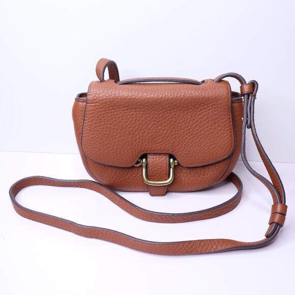 J. Crew Handbags - J. CREW Rider Mini Bag Roasted Chestnut Italian Leather Saddle Crossbody Strap